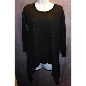 Max Studio Gothic Striped Asymmetrical Hem Sweater